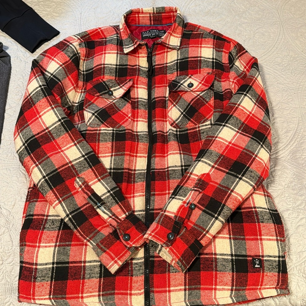 Flannel zip up jacket